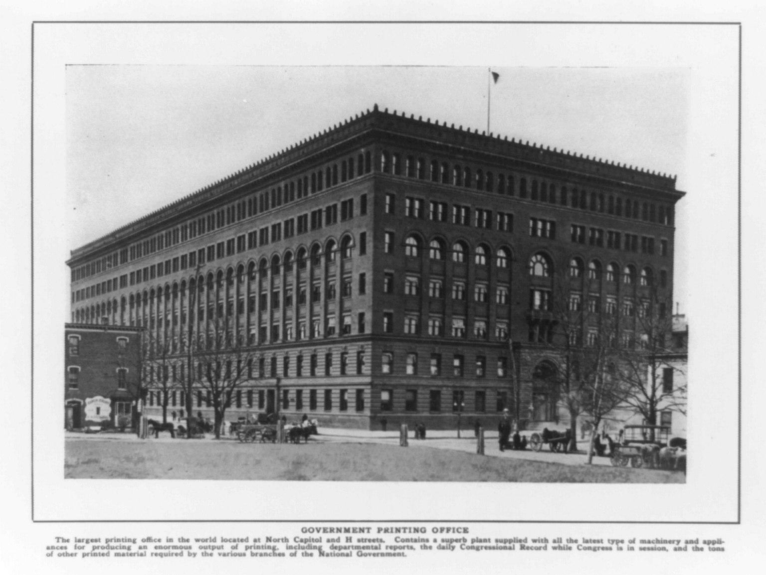 The U.S. Government Printing Office building in Washington, D.C.