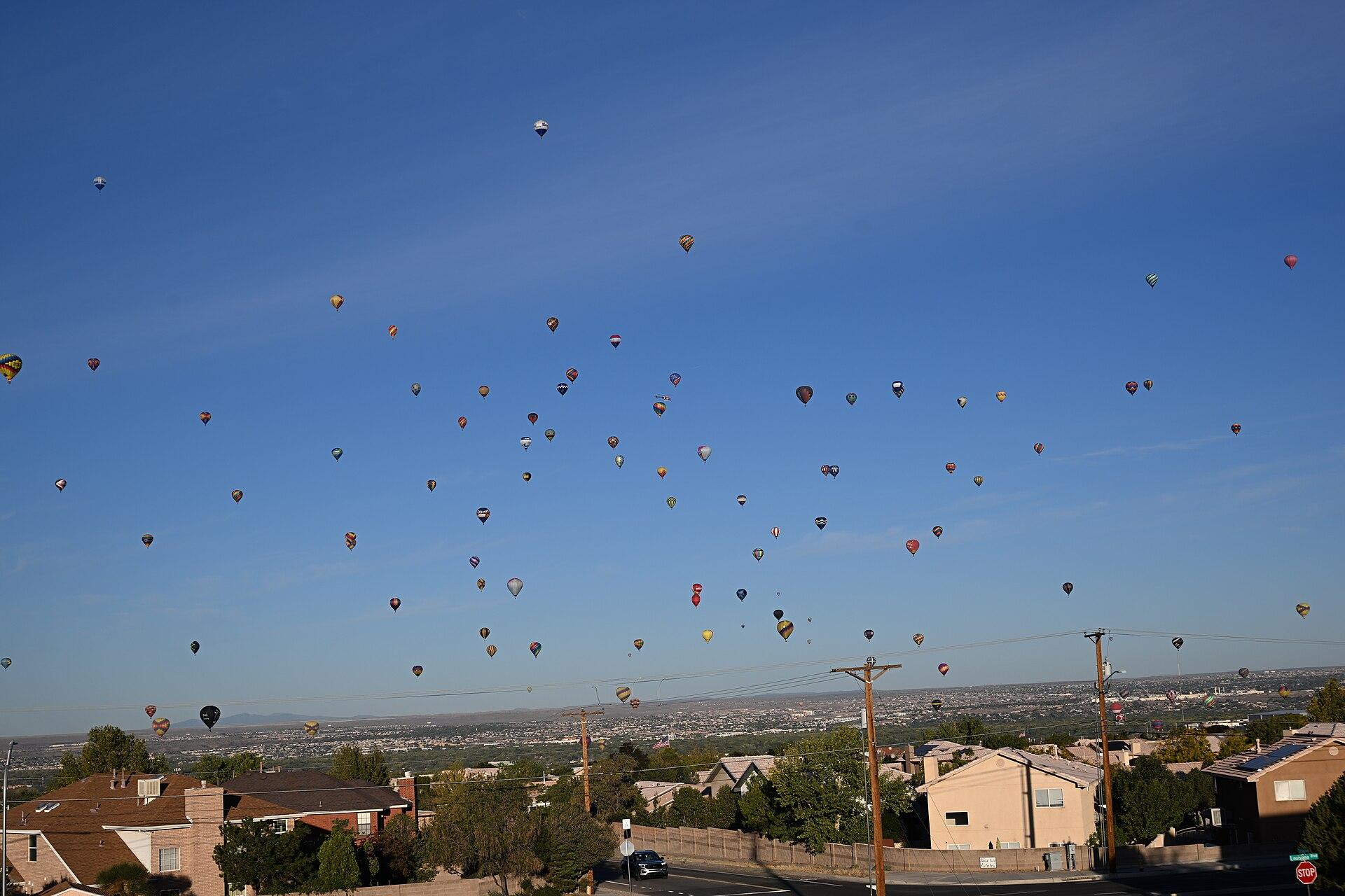 Hot-air balloons over Albuquerque at the New Mexico Balloon Fiesta